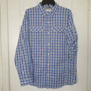 Columbia Mens L/S Blue & White Vented Back Quick Dry Active Casual Shirt NWOT- M